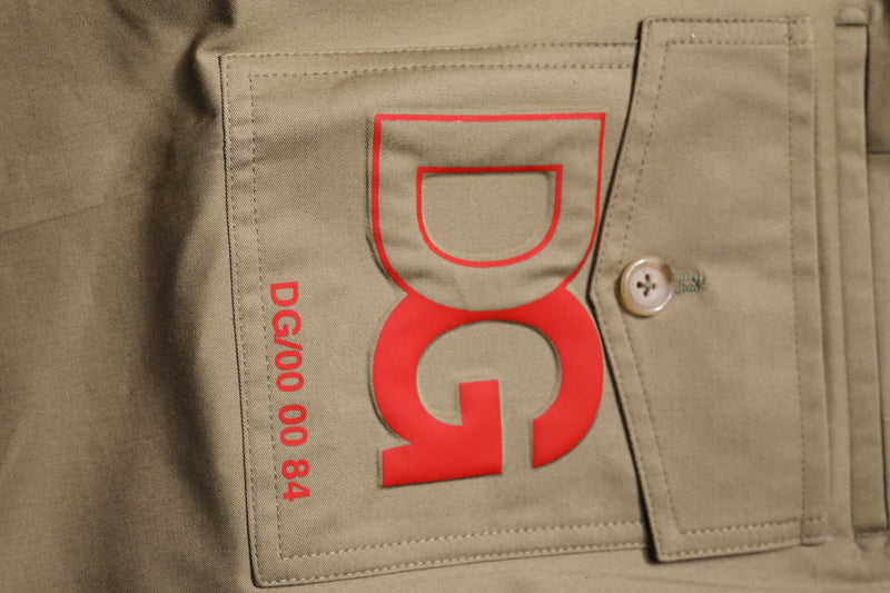 Dark Khaki Cotton Tapered Pants Dolce & Gabbana