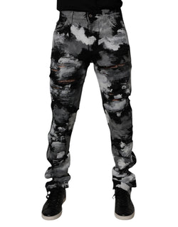 Multicolor Camouflage Tattered Skinny Denim Jeans Dolce & Gabbana