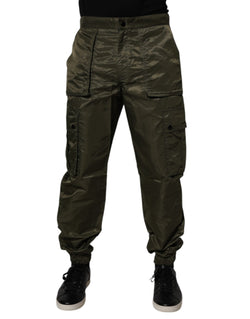 Dark Green Nylon Cargo Pants Dolce & Gabbana