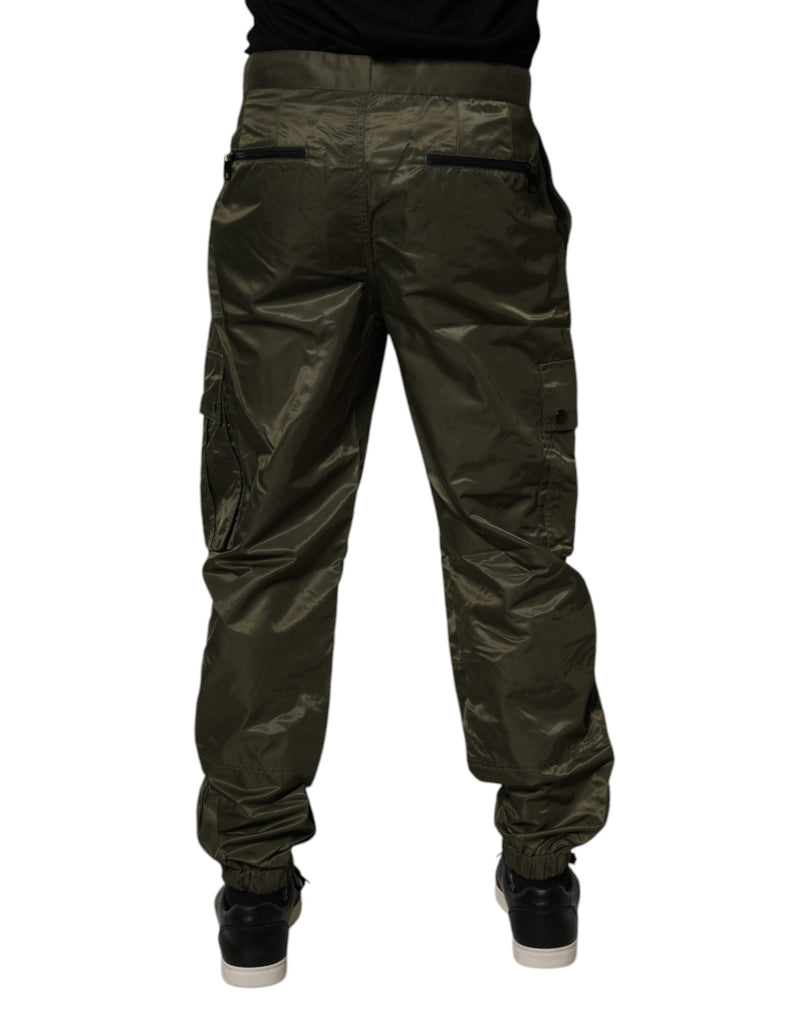 Dark Green Nylon Cargo Pants Dolce & Gabbana