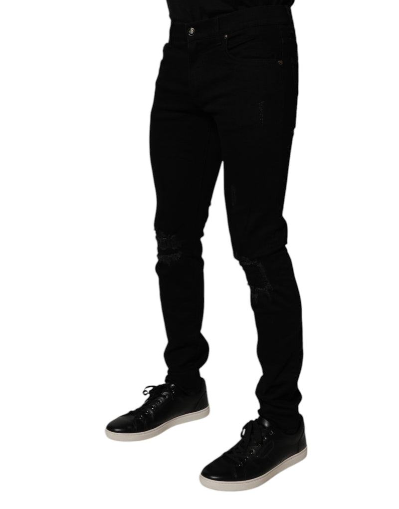 Black Cotton Stretch Skinny Men Denim Jeans Dolce & Gabbana