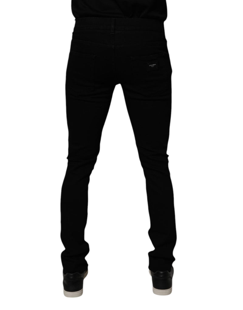 Black Cotton Stretch Skinny Men Denim Jeans Dolce & Gabbana