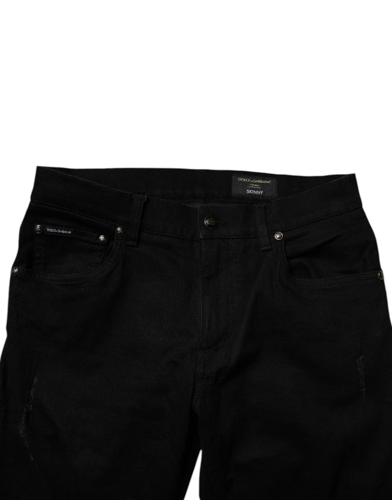 Black Cotton Stretch Skinny Men Denim Jeans Dolce & Gabbana