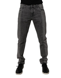 Two Tone Gray Cotton Denim Jeans Dolce & Gabbana