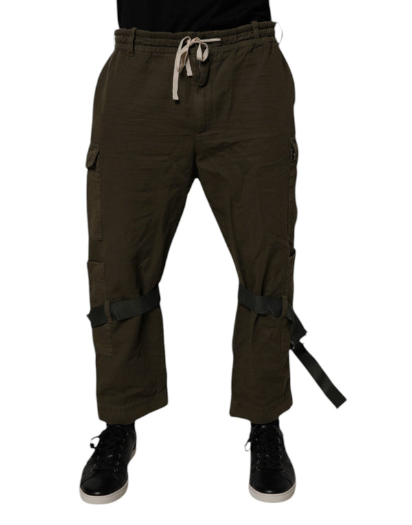 Brown Cotton Stretch Cargo Pants Dolce & Gabbana