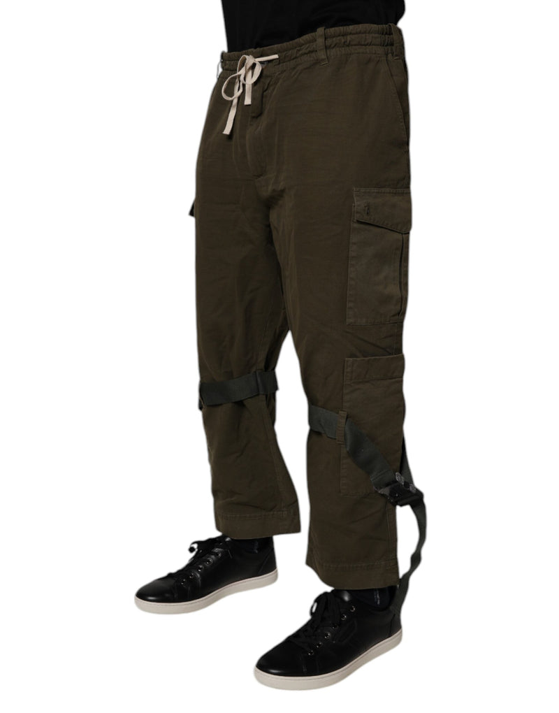 Brown Cotton Stretch Cargo Pants Dolce & Gabbana