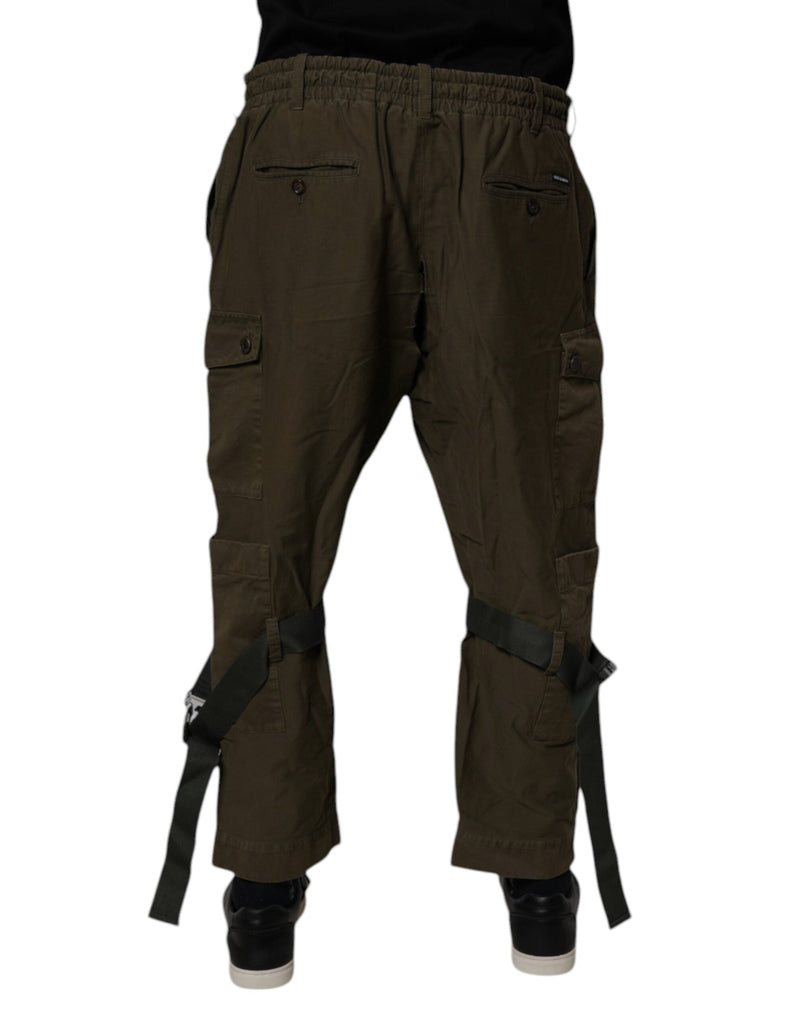Brown Cotton Stretch Cargo Pants Dolce & Gabbana