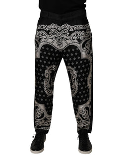 Black Bandana Cotton Skinny Denim Jeans Dolce & Gabbana