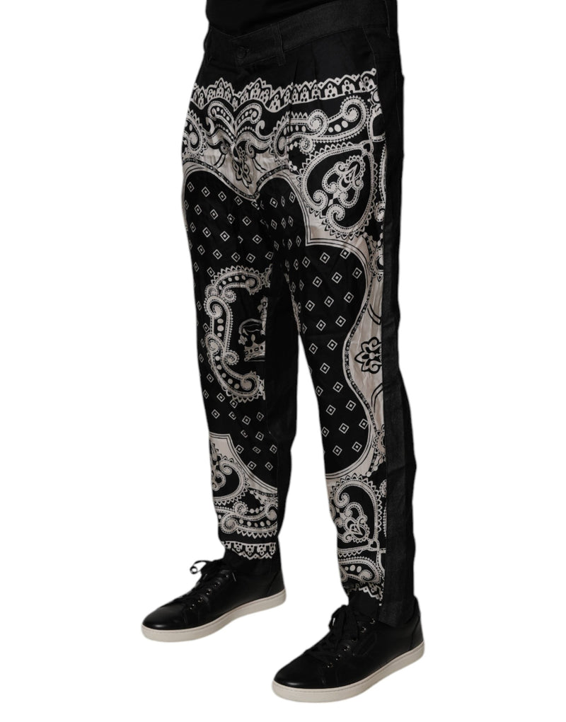 Black Bandana Cotton Skinny Denim Jeans Dolce & Gabbana