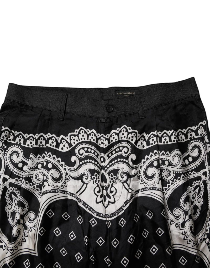 Black Bandana Cotton Skinny Denim Jeans Dolce & Gabbana