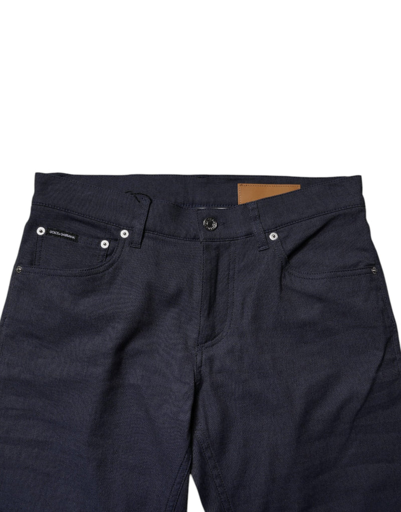 Dark Blue Cotton Stretch Skinny Denim Jeans Dolce & Gabbana