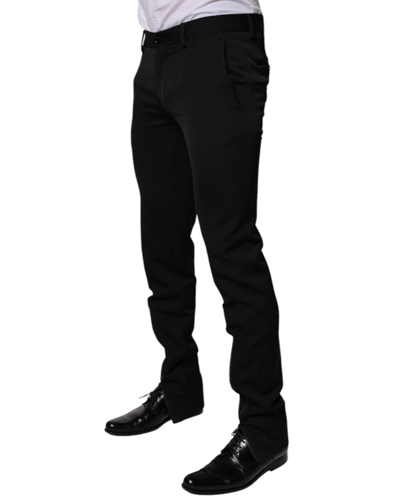 Black Wool Tapered Formal Dress Pants Dolce & Gabbana
