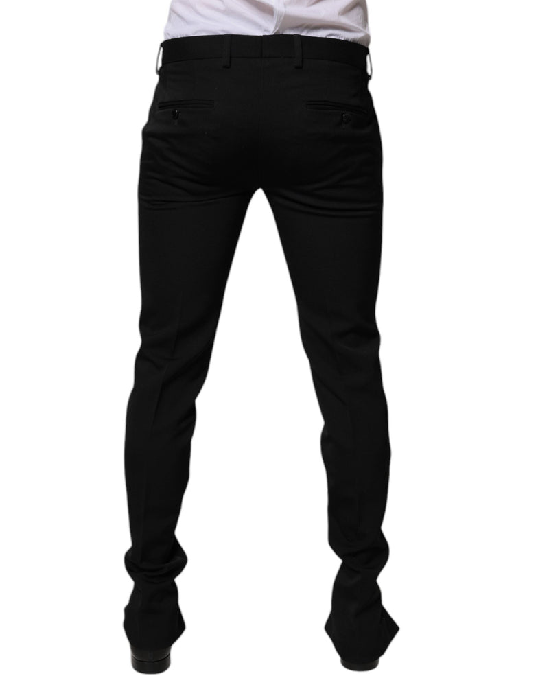 Black Wool Tapered Formal Dress Pants Dolce & Gabbana