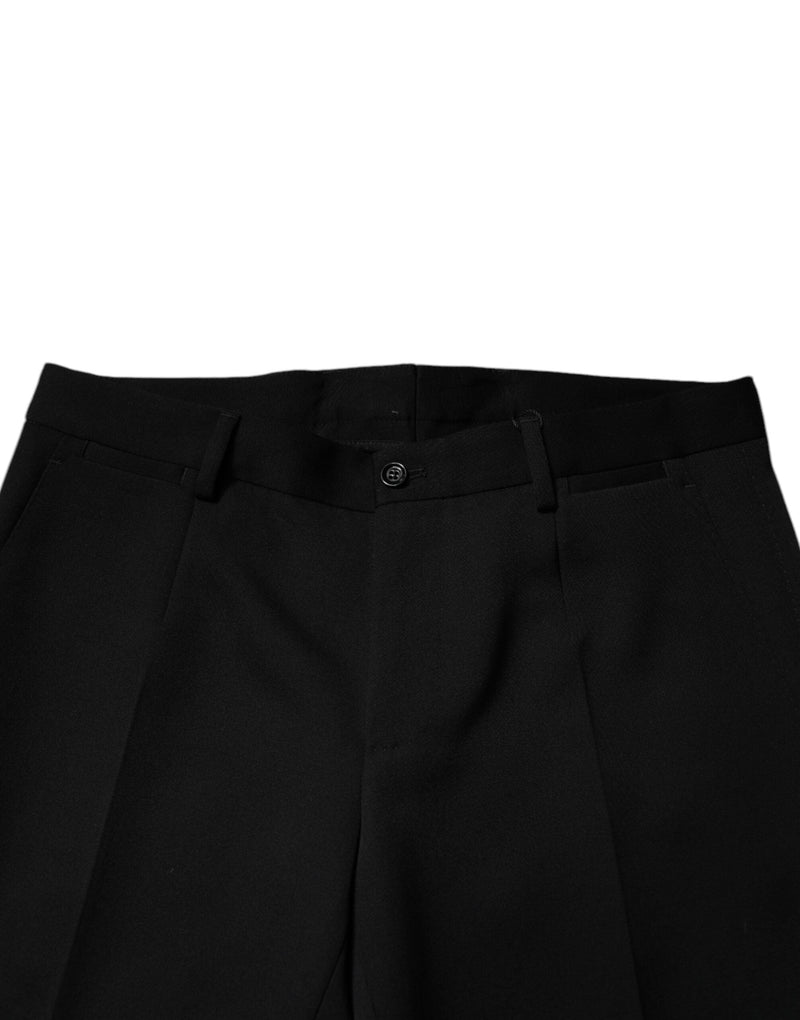 Black Wool Tapered Formal Dress Pants Dolce & Gabbana