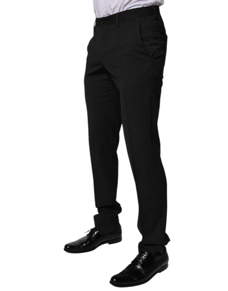 Black Polyester Tapered Formal Men Dress Pants Dolce & Gabbana