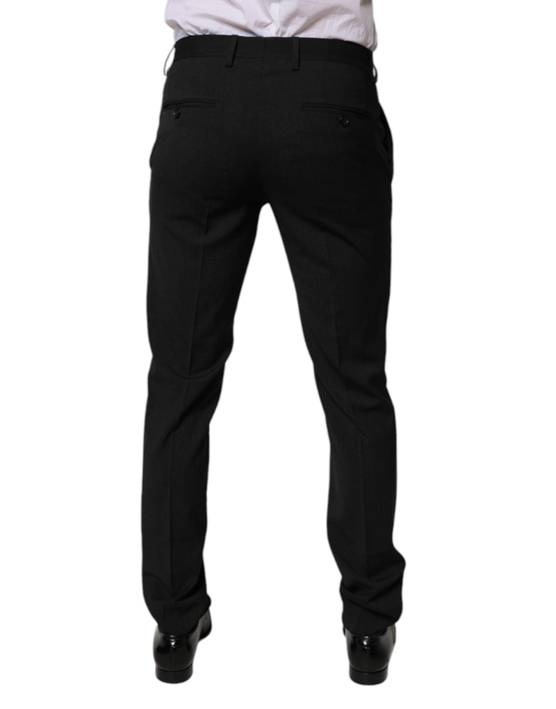 Black Polyester Tapered Formal Men Dress Pants Dolce & Gabbana