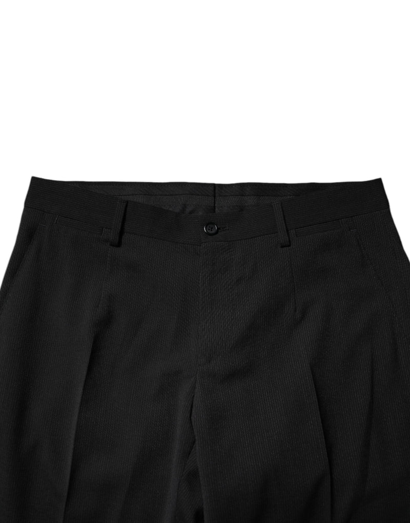 Black Polyester Tapered Formal Men Dress Pants Dolce & Gabbana