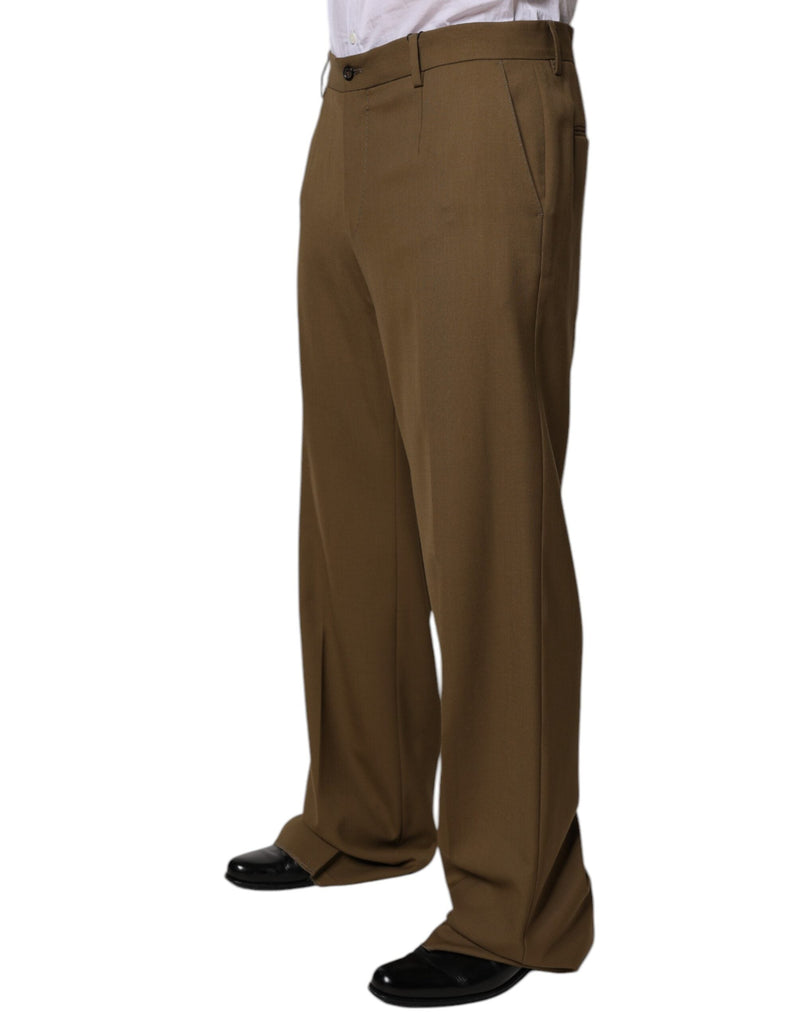 Brown Wool Straight Formal Dress Pants Dolce & Gabbana