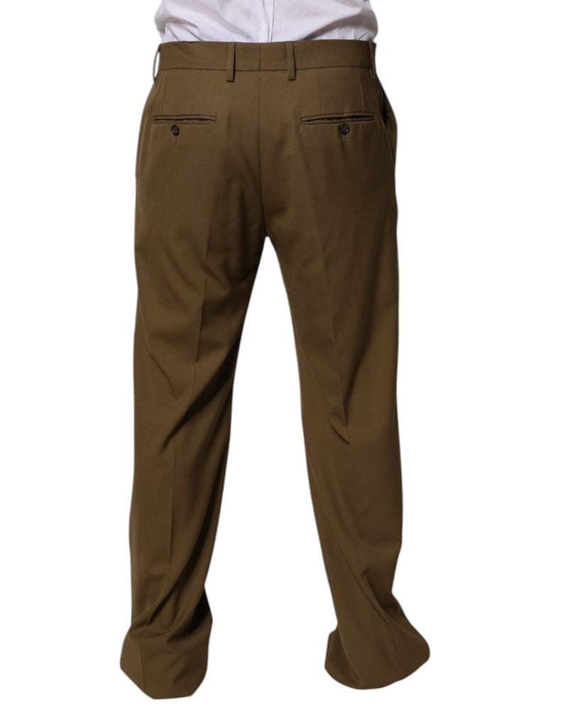Brown Wool Straight Formal Dress Pants Dolce & Gabbana
