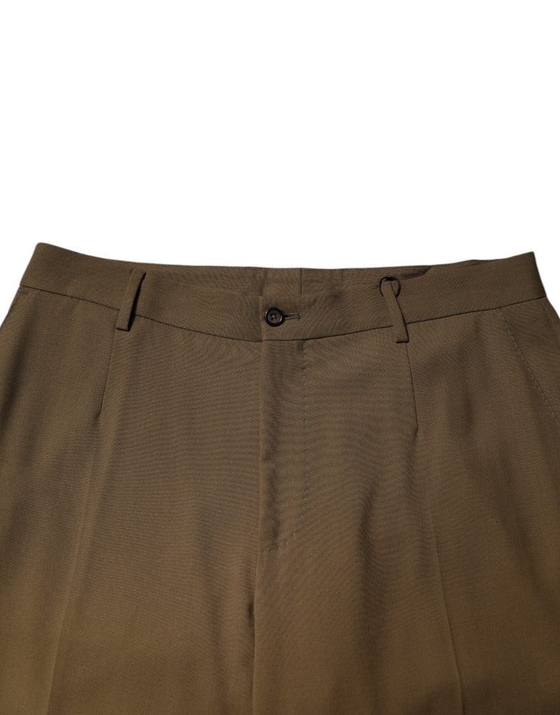 Brown Wool Straight Formal Dress Pants Dolce & Gabbana