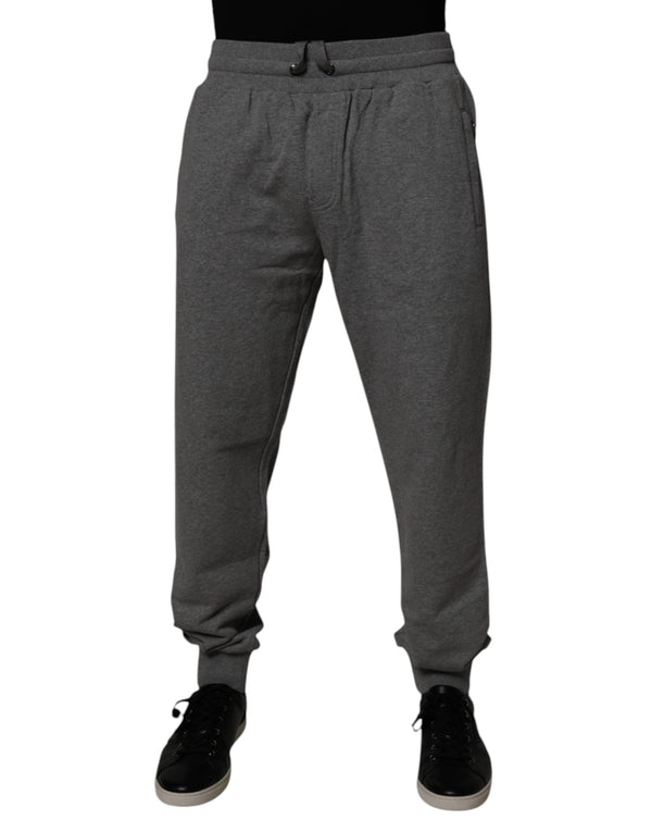 Gray Logo Cotton Jogger Men Sweatpants Pants Dolce & Gabbana