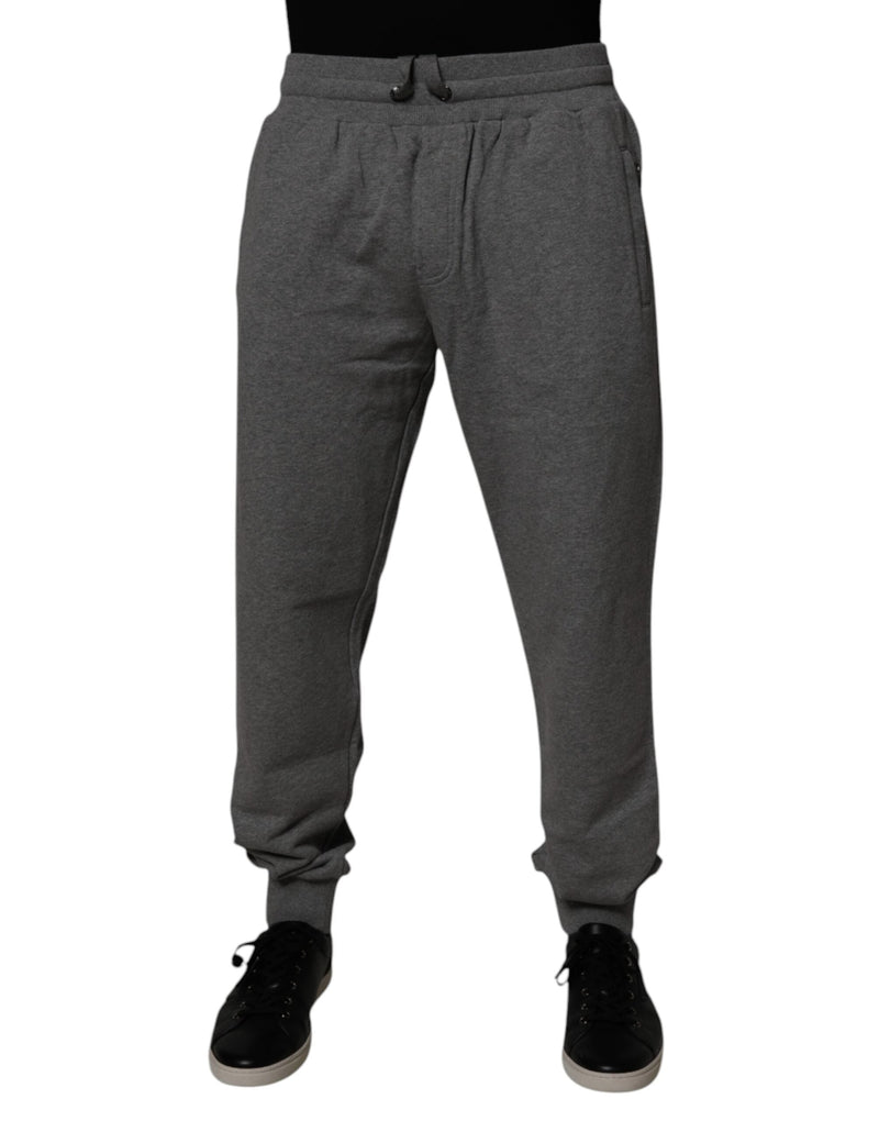 Gray Logo Cotton Jogger Men Sweatpants Pants Dolce & Gabbana