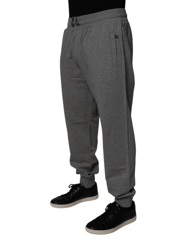 Gray Logo Cotton Jogger Men Sweatpants Pants Dolce & Gabbana