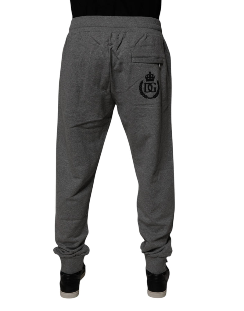 Gray Logo Cotton Jogger Men Sweatpants Pants Dolce & Gabbana