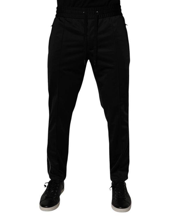 Black Polyester Men Jogger Sweatpants Pants Dolce & Gabbana