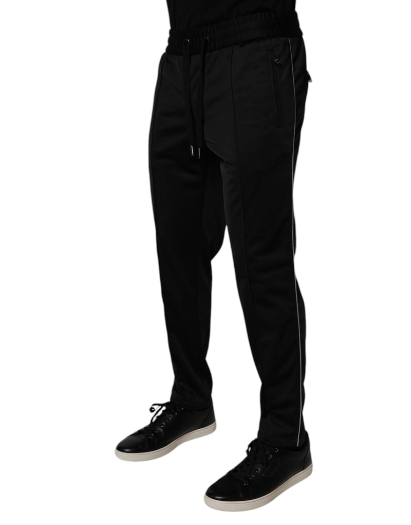 Black Polyester Men Jogger Sweatpants Pants Dolce & Gabbana