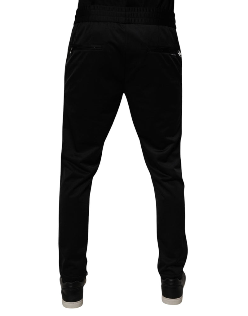 Black Polyester Men Jogger Sweatpants Pants Dolce & Gabbana