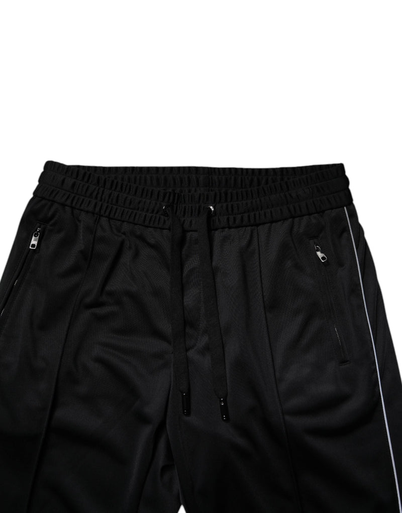 Black Polyester Men Jogger Sweatpants Pants Dolce & Gabbana