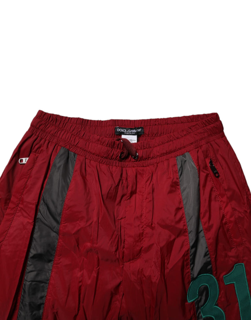 Maroon Nylon Men Jogger Sweatpants Pants Dolce & Gabbana