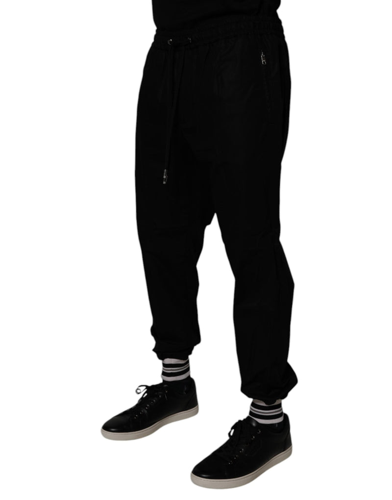 Black Cotton Men Jogger Sweatpants Pants Dolce & Gabbana