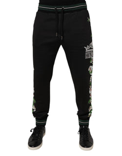 Black Floral King Men Jogger Sweatpants Pants Dolce & Gabbana