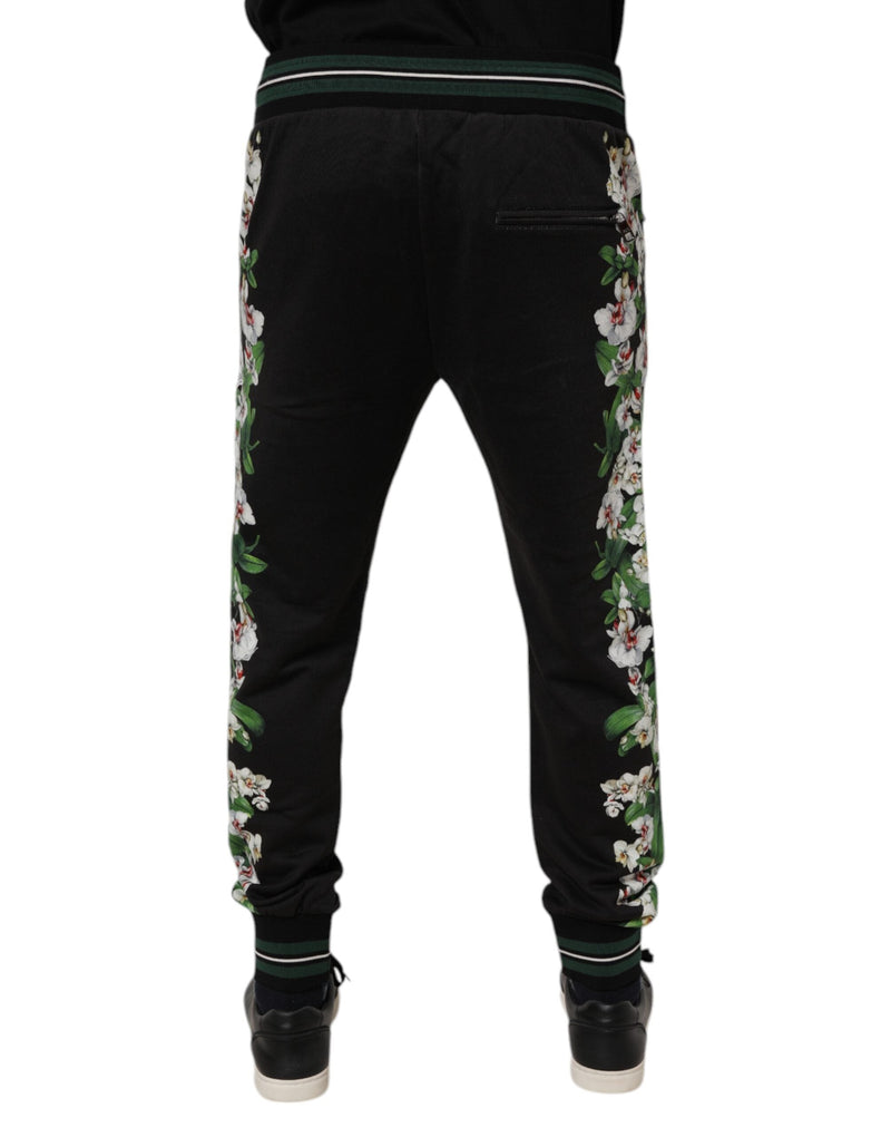 Black Floral King Men Jogger Sweatpants Pants Dolce & Gabbana