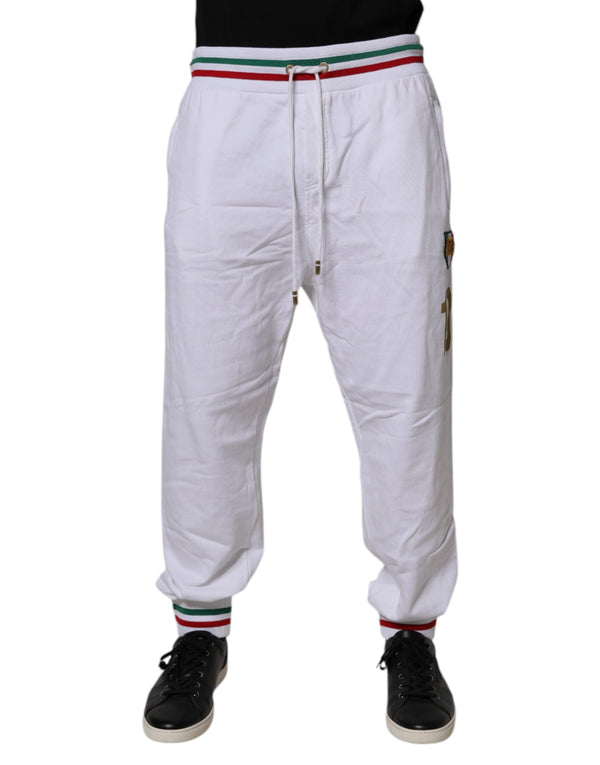 White Italia Cotton Jogger Sweatpants Pants Dolce & Gabbana