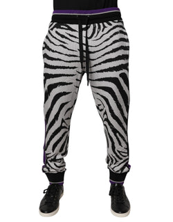 Black White Zebra Men Jogger Sweatpants Pants Dolce & Gabbana