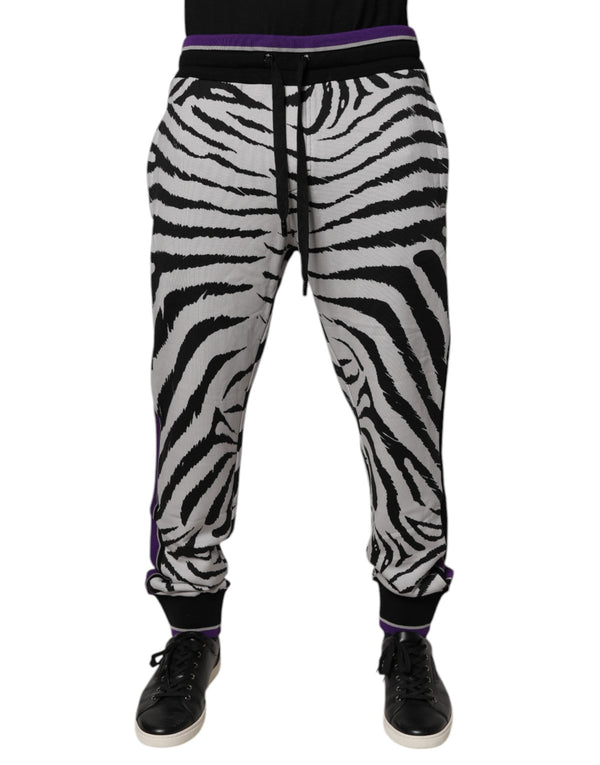 Black White Zebra Men Jogger Sweatpants Pants Dolce & Gabbana