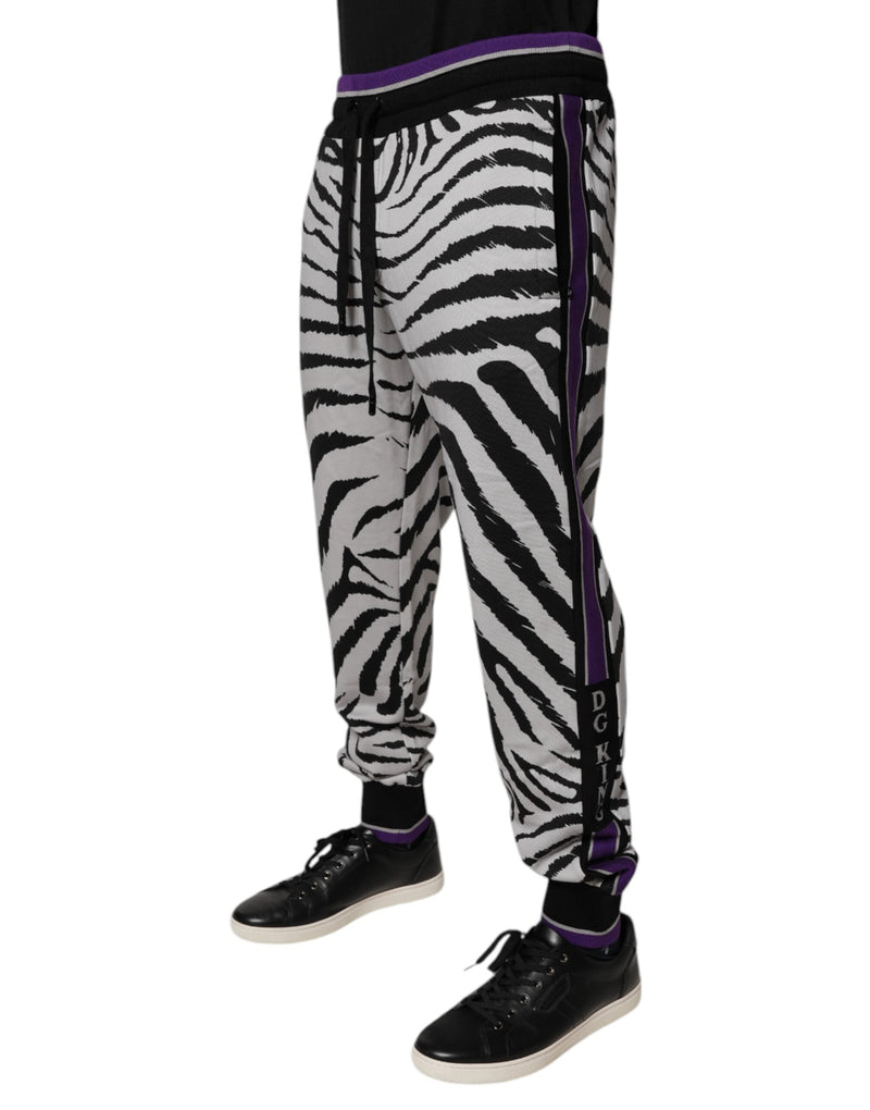 Black White Zebra Men Jogger Sweatpants Pants Dolce & Gabbana