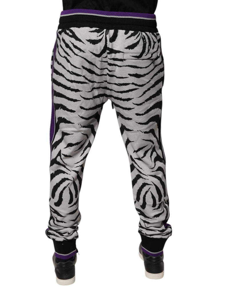 Black White Zebra Men Jogger Sweatpants Pants Dolce & Gabbana