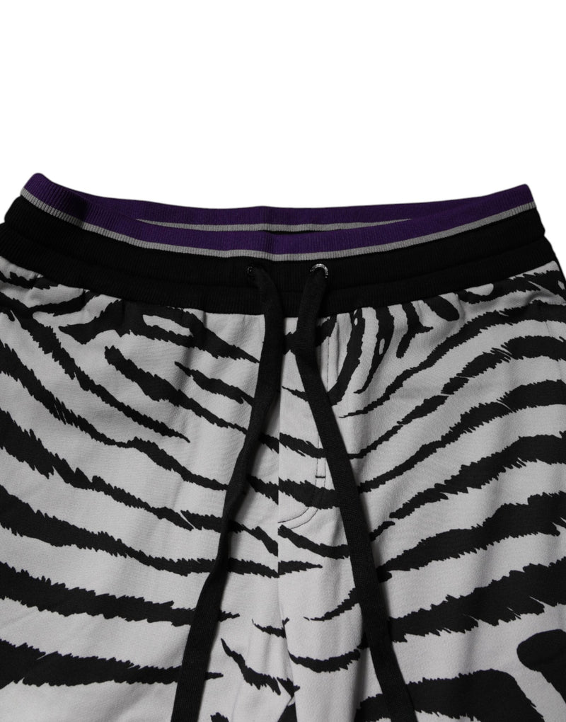 Black White Zebra Men Jogger Sweatpants Pants Dolce & Gabbana