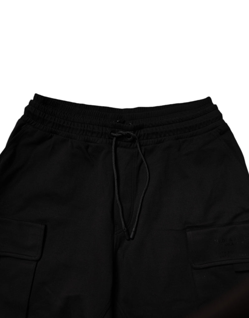 Black Cotton Men Cargo Jogger Sweatpants Pants Dolce & Gabbana