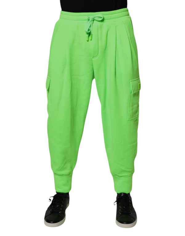 Neon Green Cargo Jogger Men Sweatpants Pants Dolce & Gabbana
