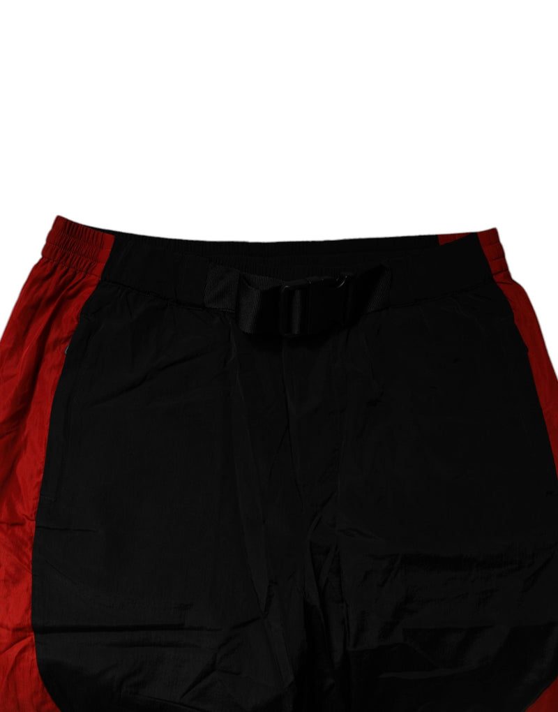 Black Red Leopard Jogger Sweatpants Pants Dolce & Gabbana