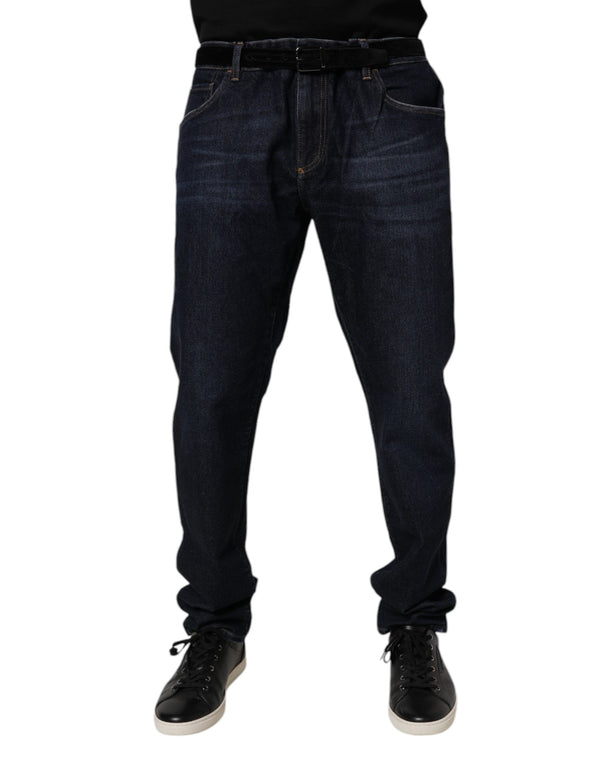 Dark Blue Cotton Stretch Skinny Denim Jeans Dolce & Gabbana
