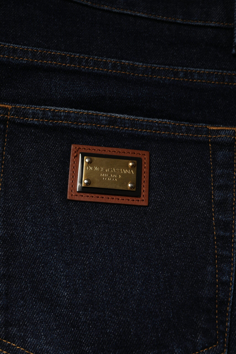 Dark Blue Cotton Stretch Skinny Denim Jeans Dolce & Gabbana