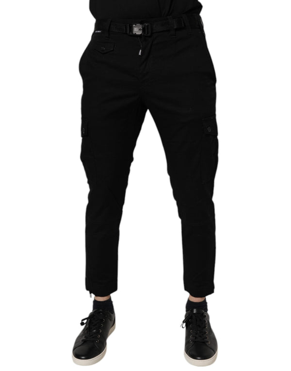 Black Cotton Stretch Skinny Cargo Denim Jeans Dolce & Gabbana