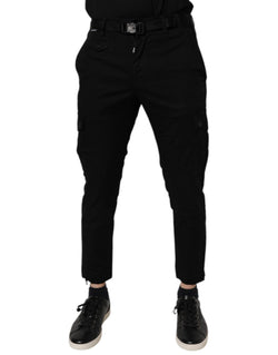 Black Cotton Stretch Skinny Cargo Denim Jeans Dolce & Gabbana