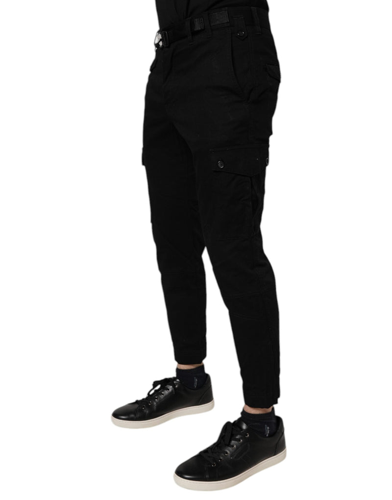 Black Cotton Stretch Skinny Cargo Denim Jeans Dolce & Gabbana
